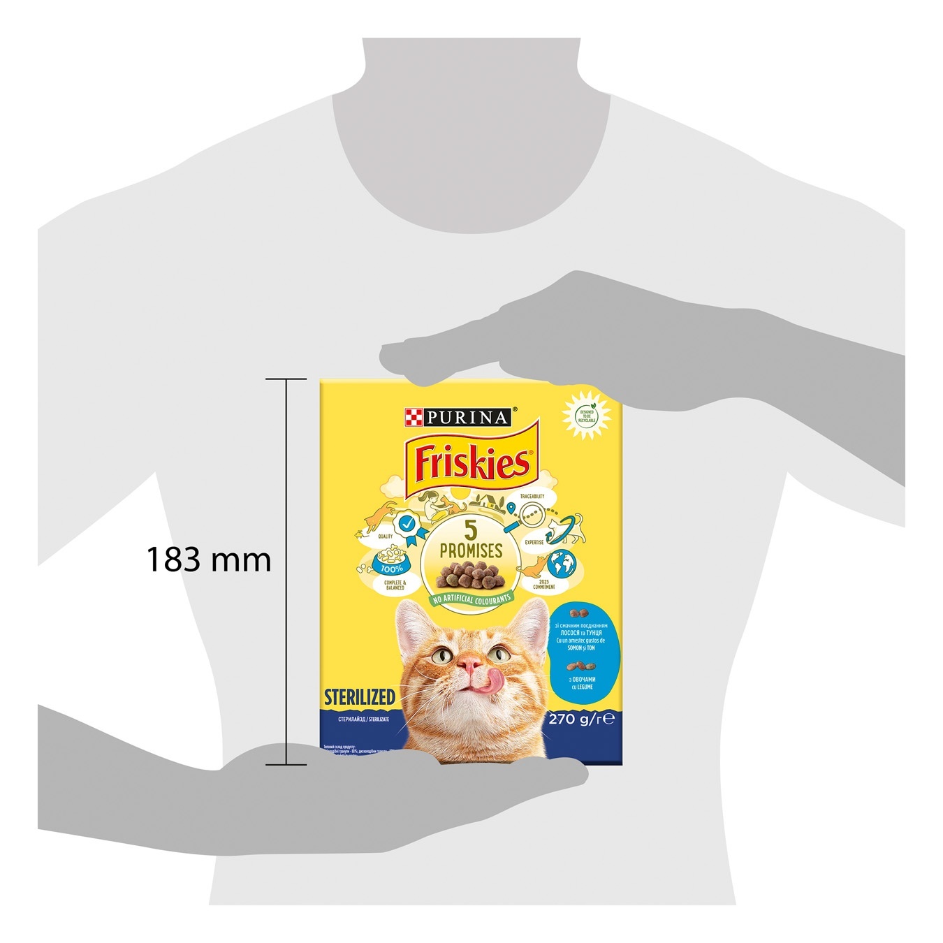 Корм сухой Friskies Sterilised для стерилизованных кошек и кастрированных котов с лососем и овощами 270г
Корм сухой Friskies Sterilised для стерилизованных кошек и кастрированных котов с лососем и овощами 270г