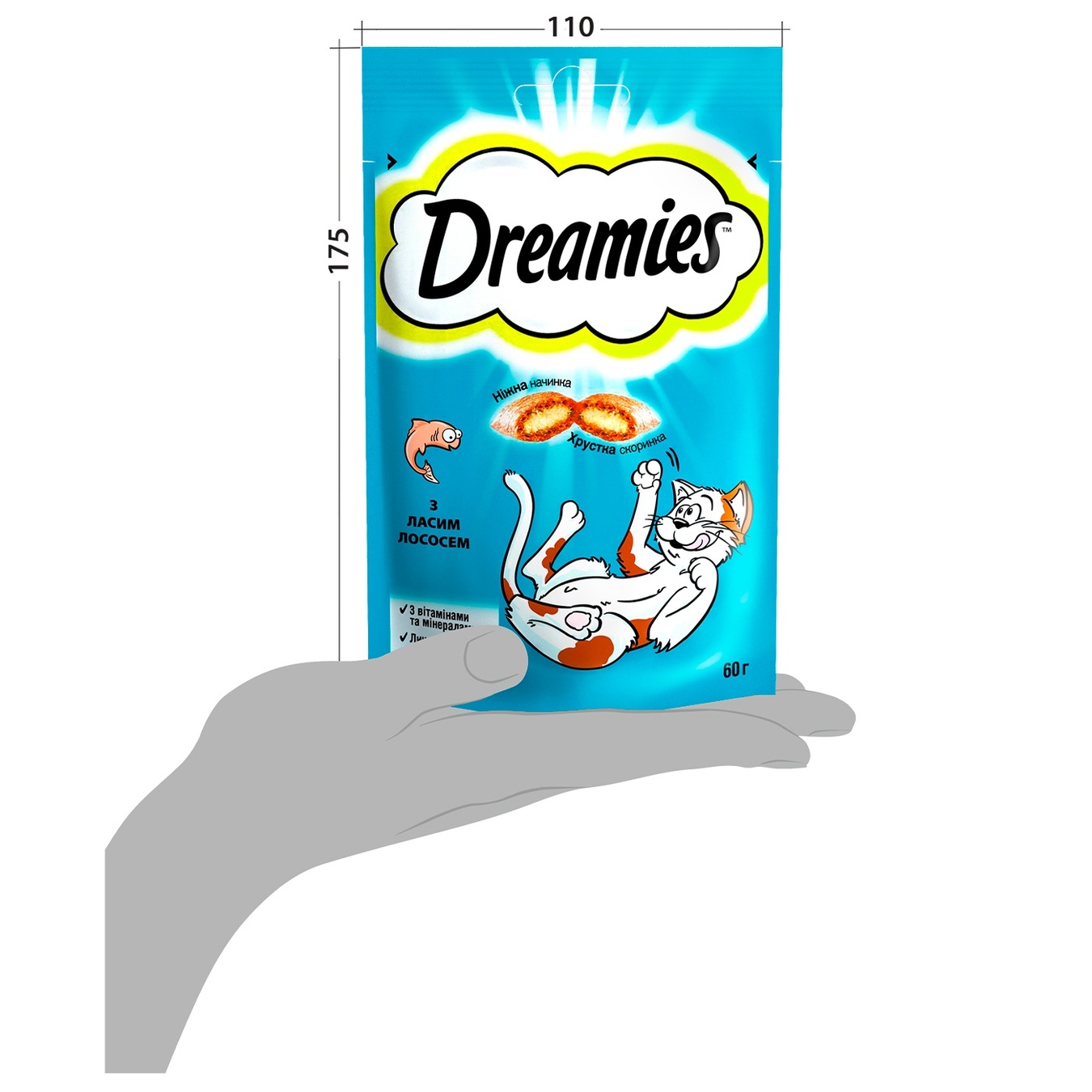 Корм дополнительный сухой Dreamies Лакомство с лососем для взрослых кошек и котят старше 8 недель 60г
Корм дополнительный сухой Dreamies Лакомство с лососем для взрослых кошек и котят старше 8 недель 60г