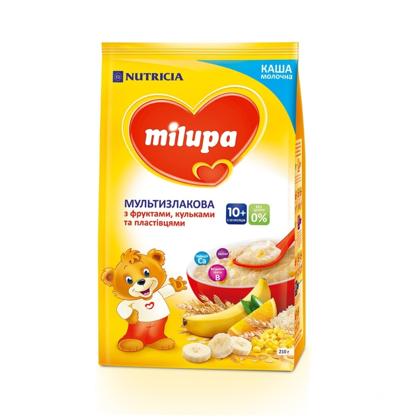 Каша молочная Milupa сухая быстрорастворимая мультизлаковая с фруктами, хлопьями и шариками 210г
Каша молочная Milupa сухая быстрорастворимая мультизлаковая с фруктами, хлопьями и шариками 210г