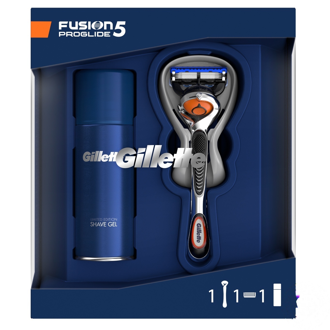 Набор подарочный Gillette Бритва с 1 сменной кассетой Fusion 5 ProGlide Flexball + Гель для бритья Ultra Sensitive 75 мл 
Набор подарочный Gillette Бритва с 1 сменной кассетой Fusion 5 ProGlide Flexball + Гель для бритья Ultra Sensitive 75 мл