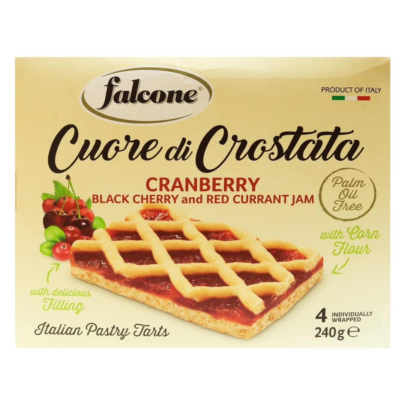 Печенье Falcone Cuore di Crostata с начинкой из джема из клюквы, черешни и красной смородины 240г
Печенье Falcone Cuore di Crostata с начинкой из джема из клюквы, черешни и красной смородины 240г