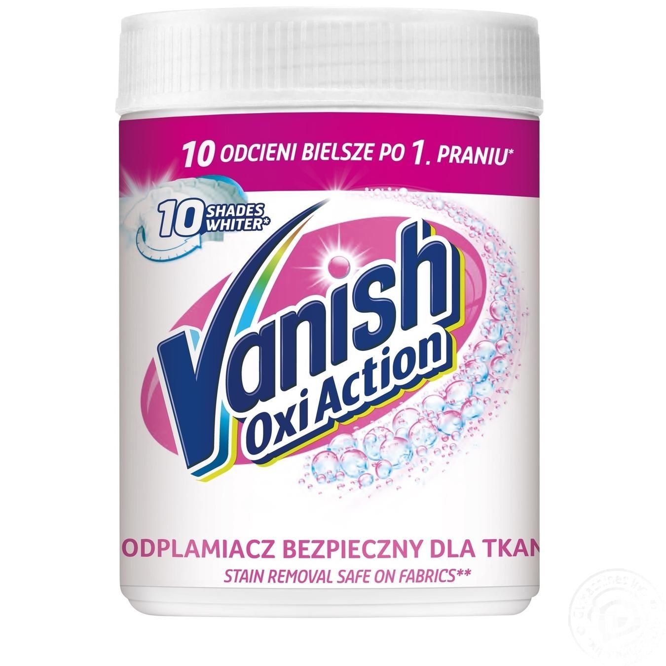 Пятновыводитель и отбеливатель порошкообразный для тканей Vanish Gold Oxi Action Кристальная белизна 625г
Пятновыводитель и отбеливатель порошкообразный для тканей Vanish Gold Oxi Action Кристальная белизна 625г