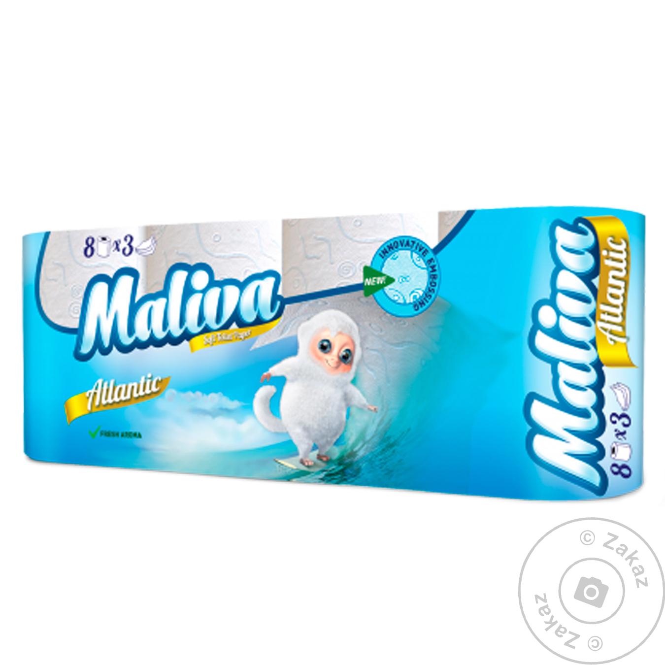Бумага туалетная Maliva трехслойная 8шт 
Бумага туалетная Maliva трехслойная 8шт