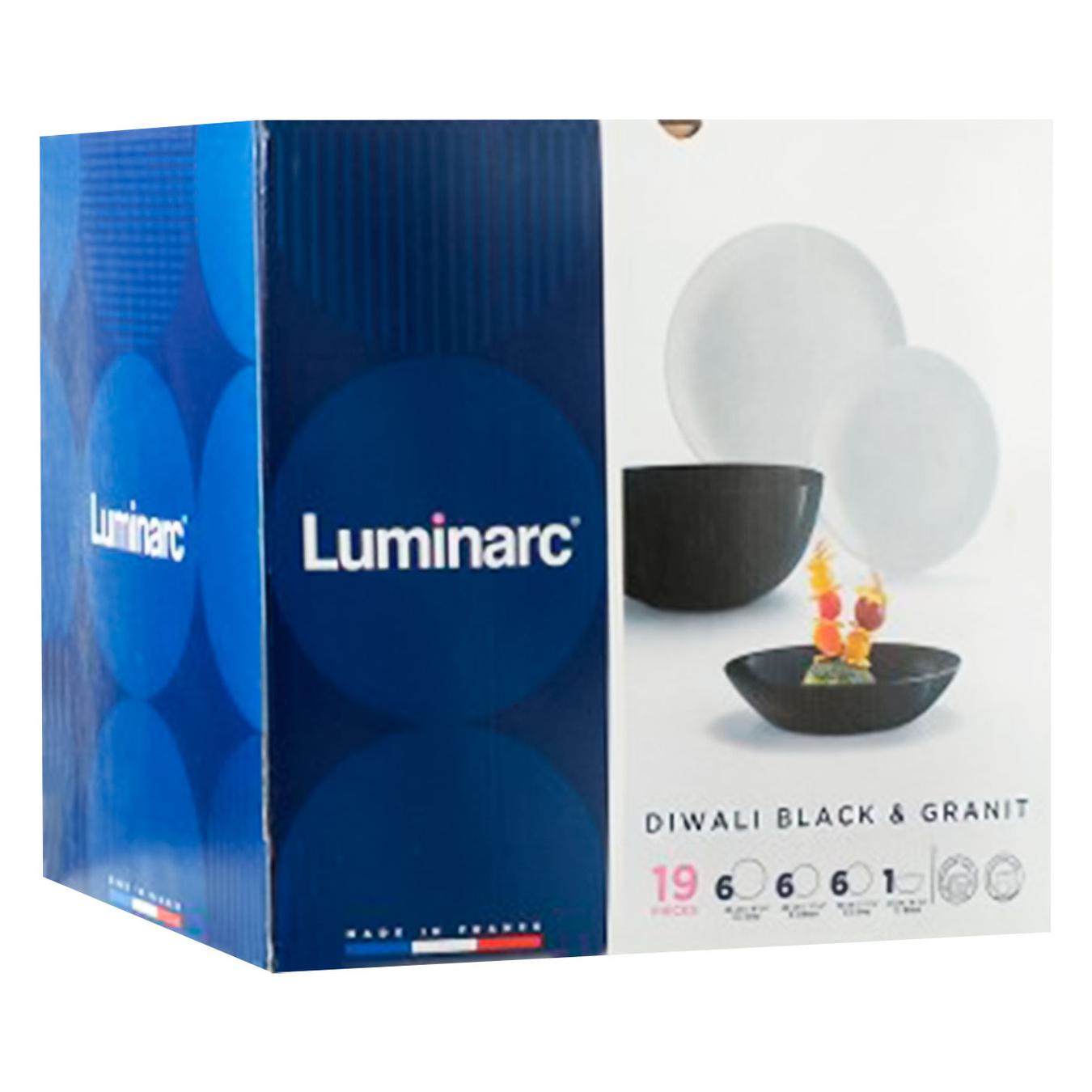 Сервиз столовый Luminarc Diwali Black&Granit 19 предметов
Сервиз столовый Luminarc Diwali Black&Granit 19 предметов