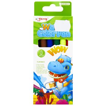 Набор фломастеров Yalong Water Color Pen 6 цветов - купить, цены на - фото 2