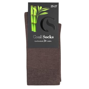 Шкарпетки чоловічі коричневі Cool Socks 25-27 розмір