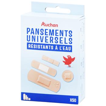 Пластырь Auchan 4 размера 50шт