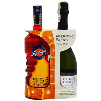Набір аперитив Santero Spritz 13% 0,75л та Ігристе вино Belle Grove Macabeo брют біле 11% 0,75л - купити, ціни на Grono - фото 2