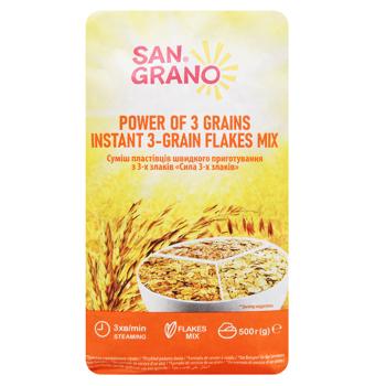 San Grano Strength of 3 Cereals Flakes Mixture 500g - buy, prices for - photo 2