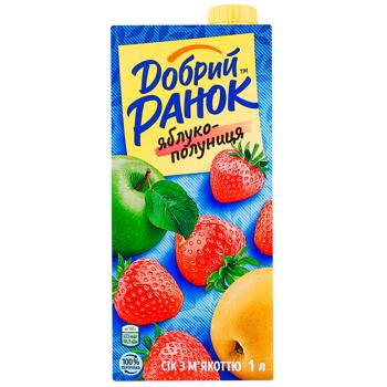 Dobryi Ranok Apple-Strawberry with Pulp Juice 1l - buy, prices for Supermarket "Kharkiv" - photo 2