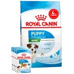 Набір корму Royal Canin Mini Puppy для цуценят малих порід cухий 2кг + вологий 4шт х 85г