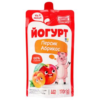Йогурт Злагода Малятко Персик-абрикос 2,8% 170г