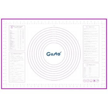 Коврик для теста Gusto силиконовый упрочненный сиреневый 45х65см - купить, цены на Auchan - фото 1