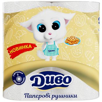 Полотенца бумажные Диво Aroma Печенье 2-слойные белые 2шт