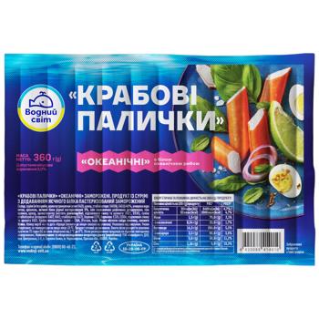 Vodnyi Svit Oceanic Frozen Crab Sticks 360g - buy, prices for COSMOS - photo 1