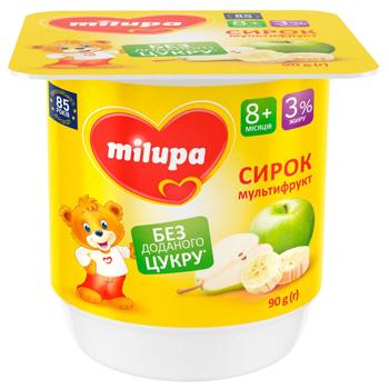 Сирок Milupa мультифрукт 3% 90г - купити, ціни на Grono - фото 1