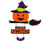 Apli Krapli Pumpkin on Broom Decoration