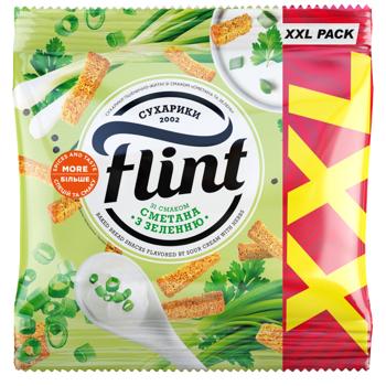 Сухарики Flint со вкусом сметаны с зеленью 150г - купить, цены на Auchan - фото 1