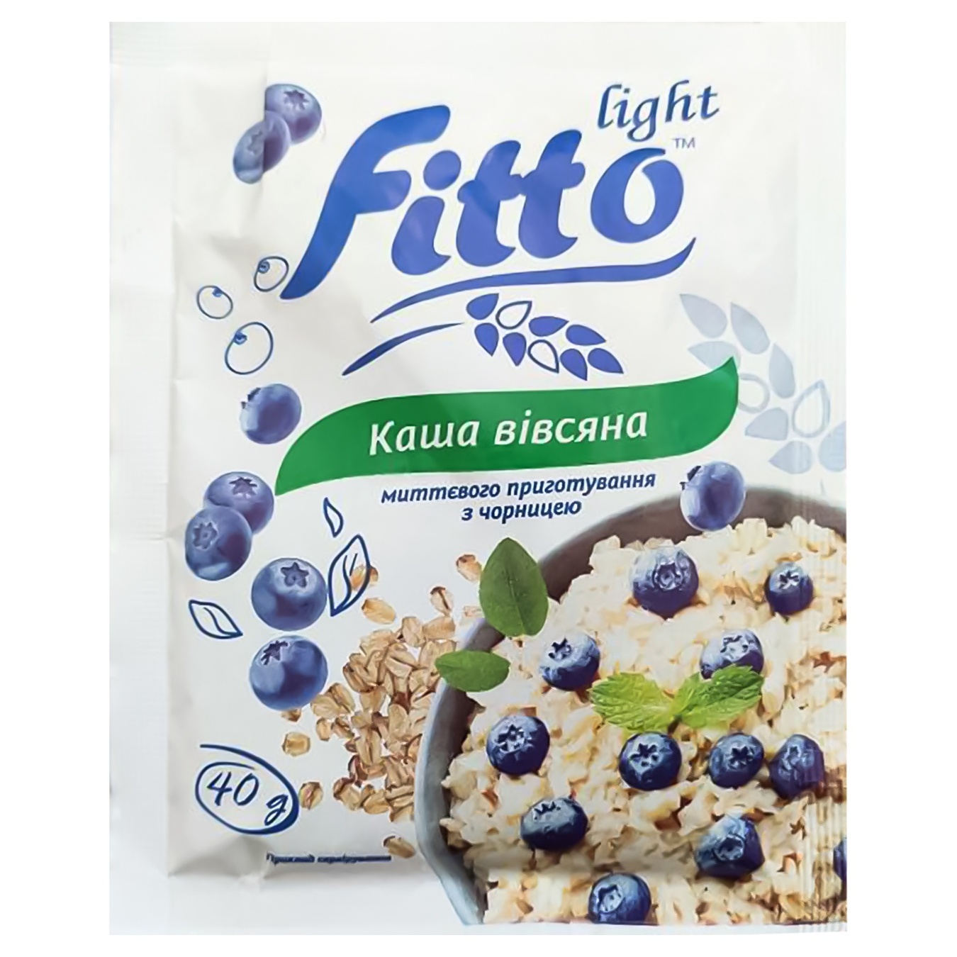 

Каша Fitto light овсяная быстрого приготовления с черникой 40г