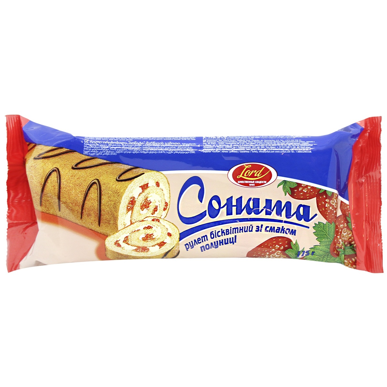 

Рулет Lord Соната клубничный 175г