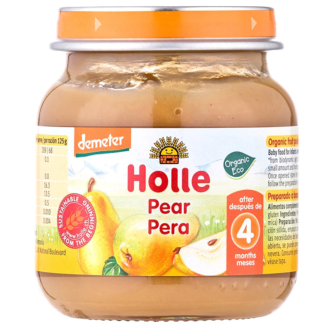

Пюре Holle груша 100% с 4 месяцев 125г