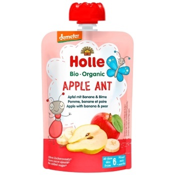 Пюре Holle Apple Ant яблуко банан груша з 6 місяців 100г - купити, ціни на WINETIME - фото 1