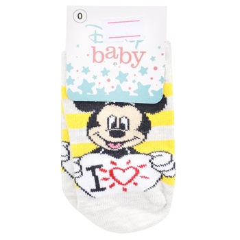 Disney Mickey Mouse Children's Socks 6-8cm White-Yellow - buy, prices for - photo 1