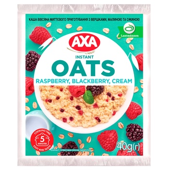 AXA With Cream, Raspberries and Blackberries Quick-Cooking Oatmeal Porridge 40g - buy, prices for Auchan - photo 1