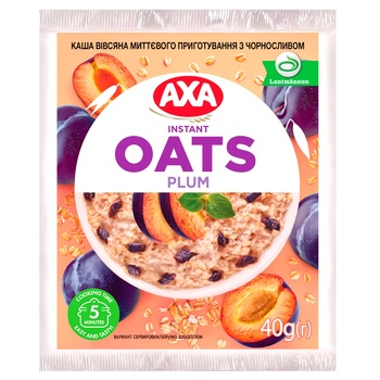 AХA Oatmeal Porridge with Prunes 40g - buy, prices for Auchan - photo 1