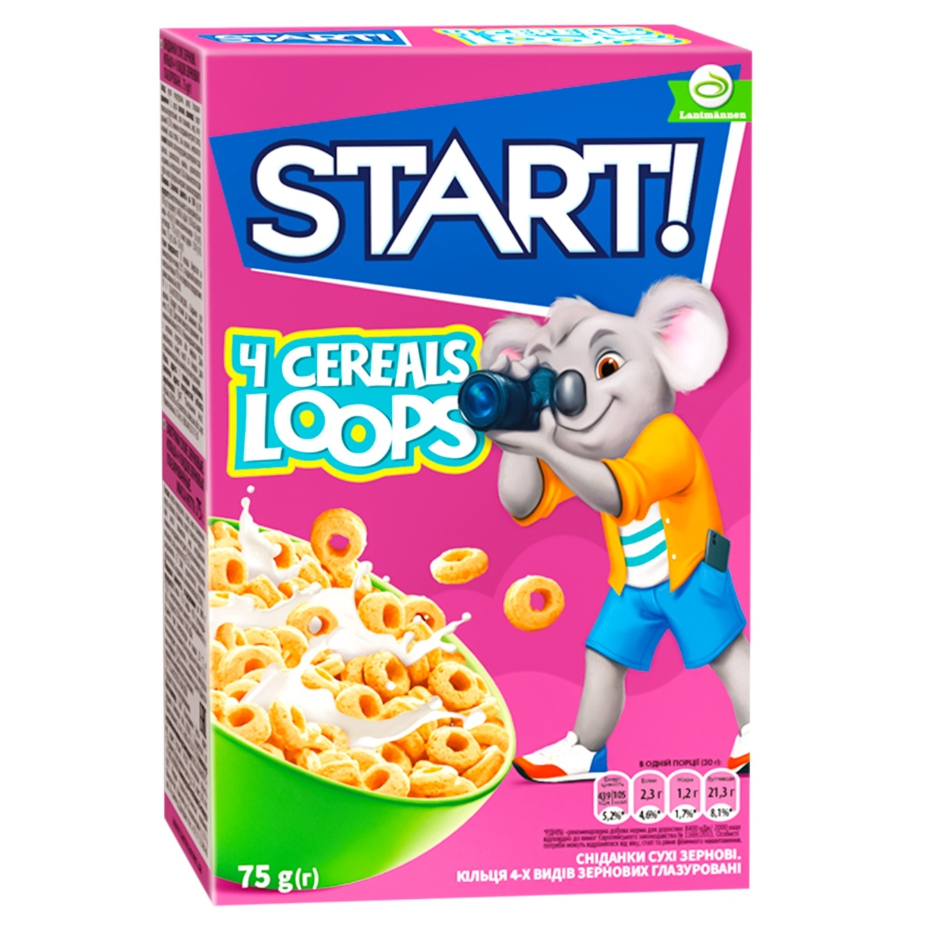 

Сухие завтраки Start! кольца зерновые 4-х видов глазированные 75г