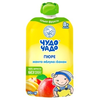 Chudo-Chado Mango Apple Banana Puree 90g - buy, prices for Auchan - photo 1