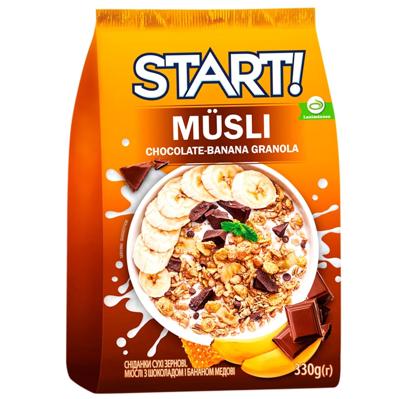 

Мюсли Start! с шоколадом и бананом 330г