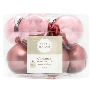 H&S Dark Pink Christmas Ball 6cm 10pcs - buy, prices for MegaMarket - photo 1