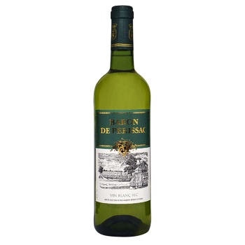 Вино Baron de Perissac Vin Blanc Sec белое сухое 11% 0,75л - купить, цены на NOVUS - фото 1