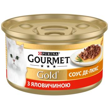 Gourmet Gold Sauce Deluxe Wet Food with Beef for Cats 85g - buy, prices for MasterZoo - photo 1