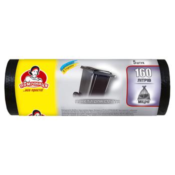 Pomichnytsya Strong Garbage Bags 160l 5pcs - buy, prices for Auchan - photo 1