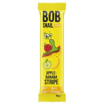 Цукерка Bob Snail Яблучно-банановий страйп 14г