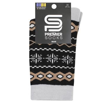 Шкарпетки Premier Socks Преміум чоловічі махрові р.25 сіро-чорний - купити, ціни на NOVUS - фото 1