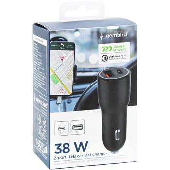 Автомобільний зарядний пристрій Gembird TA-UC-AC2PDQC38-CAR-01 - купити, ціни на Auchan - фото 4