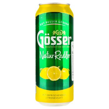 Пиво Gosser Natur Radler светлое с лимонным вкусом 2% 0,5л