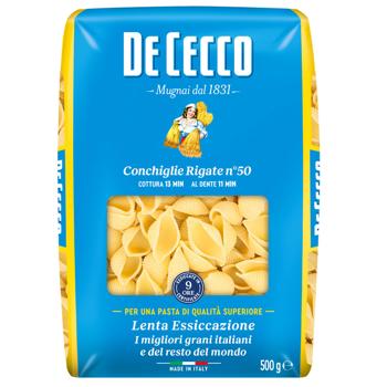 De Cecco Conchiglie Rigate #50 Pasta 500g