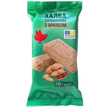 Auchan Sunflower Halva with Peanuts 210g