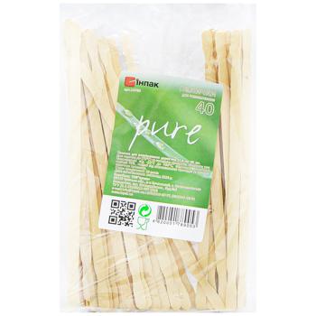 Паличка для розмішування дерев'яна одноразова 40шт - купити, ціни на Auchan - фото 1