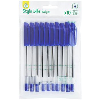 Auchan Blue Ballpoint Pens Set 10pcs - buy, prices for Auchan - photo 1