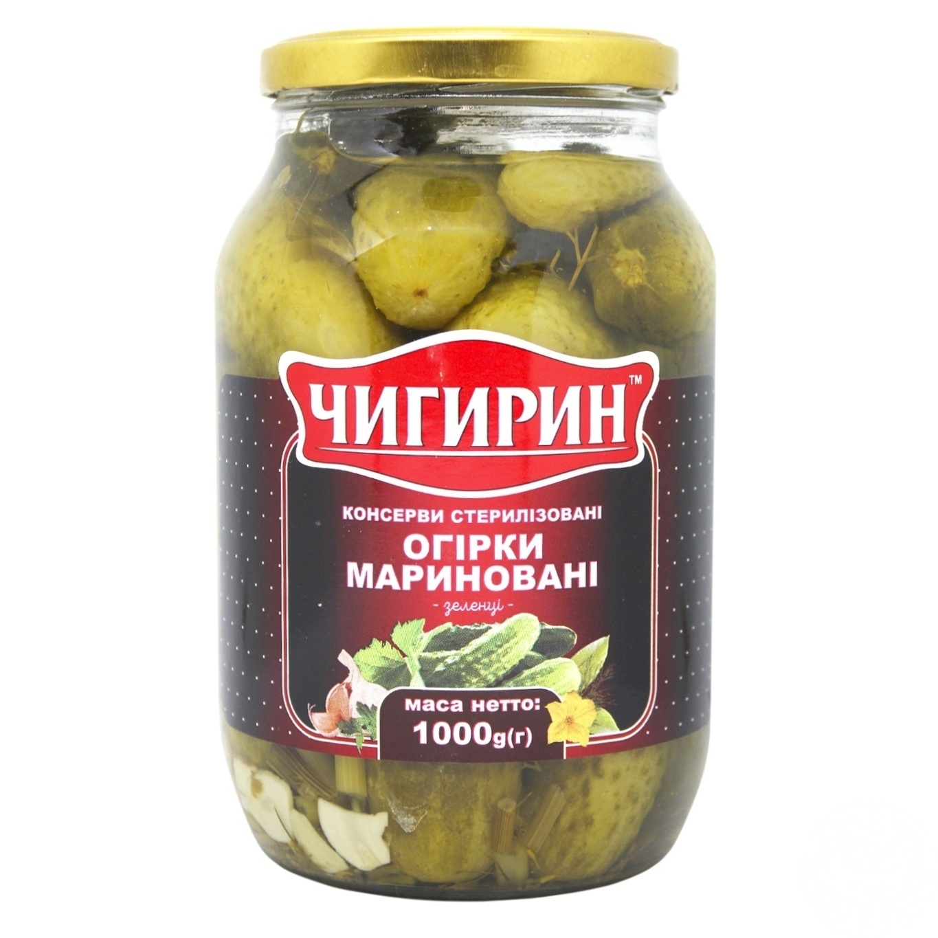 

Огурцы Чигирин маринованые 1л