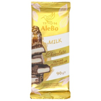 Шоколад Alebo молочний з праліне Irish cream 90г - купити, ціни на ULTRAMARKET - фото 1