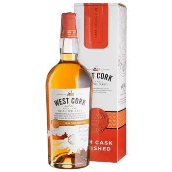 Віскі West Cork Rum Cask Box 43% 0,7л - купити, ціни на МегаМаркет - фото 1