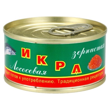 Ікра лососева Камчатська традиційна зерниста 120г ж/б