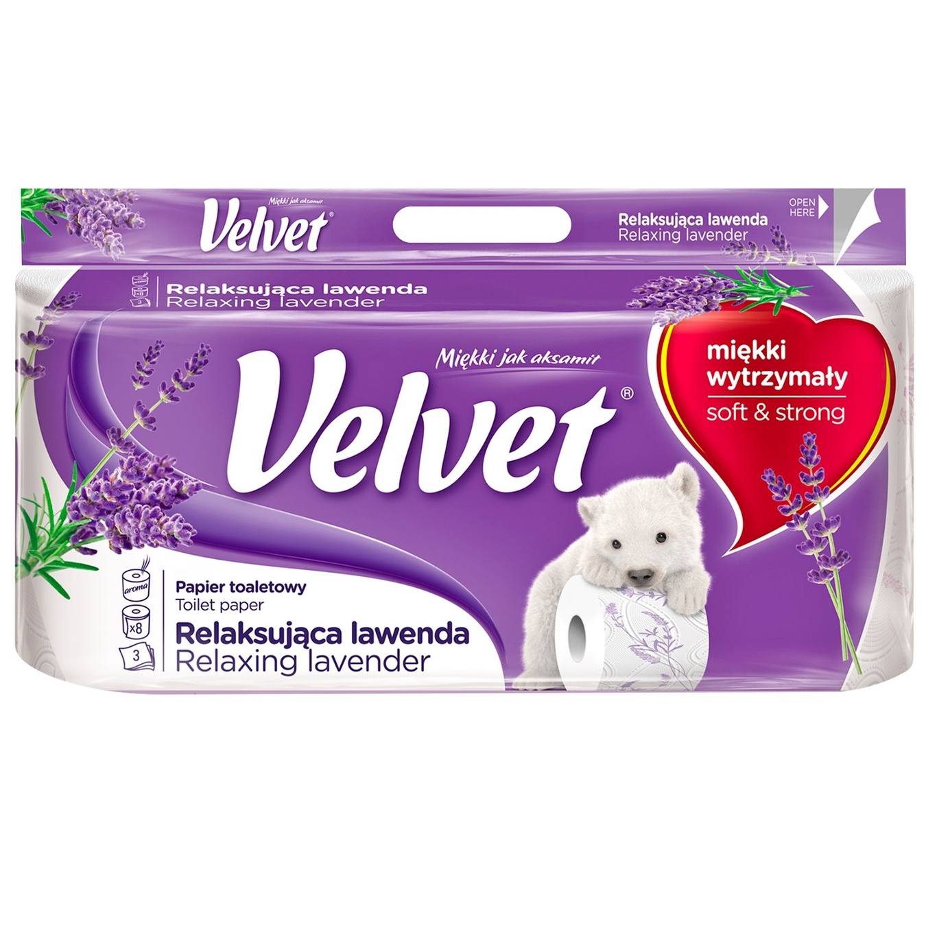 

Туалетная бумага Velvet Лаванда 3 слоя 8 рулонов
