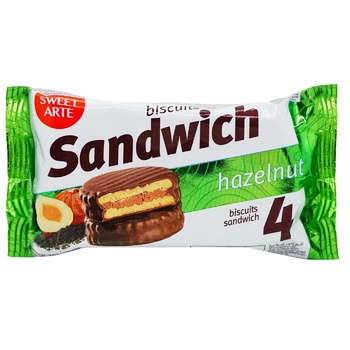 Печиво Sweet Arte Sandwich Hazelnut 100г - купити, ціни на ЕКО Маркет - фото 1